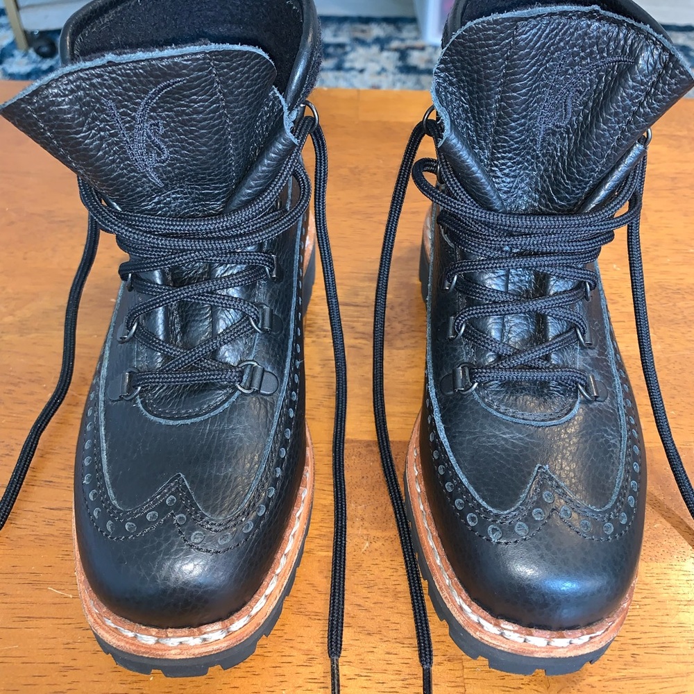 NEW Tabitha Simmons | BEXLEY Black Leather HIKING Ankle Boots - Picture 6 of 8